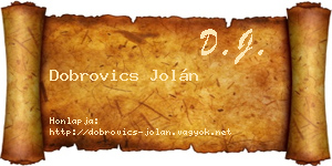 Dobrovics Jolán névjegykártya