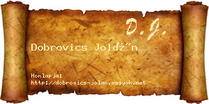 Dobrovics Jolán névjegykártya